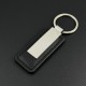 Square metal connector with solid color artificial leather keychain