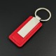 Square metal connector with solid color artificial leather keychain