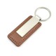 Square metal connector with solid color artificial leather keychain